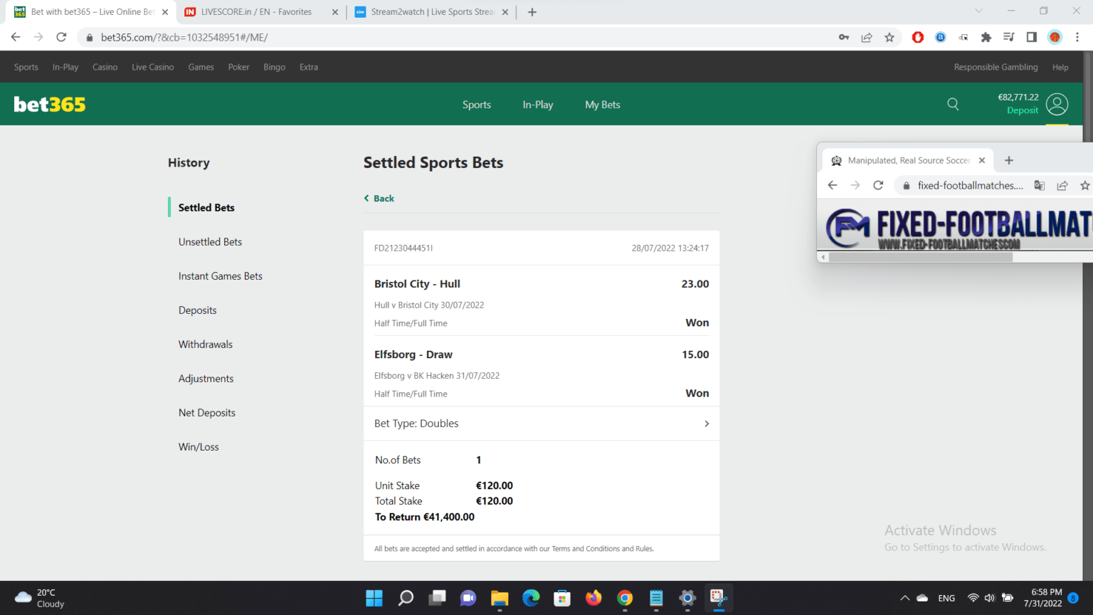 Dark Soccer Fixed Match 30 07 2022 Fixed Manipulated Fixed Matches 